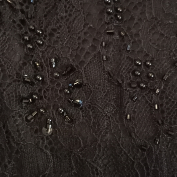 Montage Mon Cheri Black mother of bride Dress Gown Lace & bead insert NWT /B7 - Picture 11 of 13